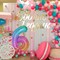 Rainbow Number 6 Balloon, 40 Inch Large Number Foil Mylar Balloons for 6th Girl Boy Birthday Party Celebration Decorations Supplies, Digital Balloons for Wedding Anniversary Events Decora
